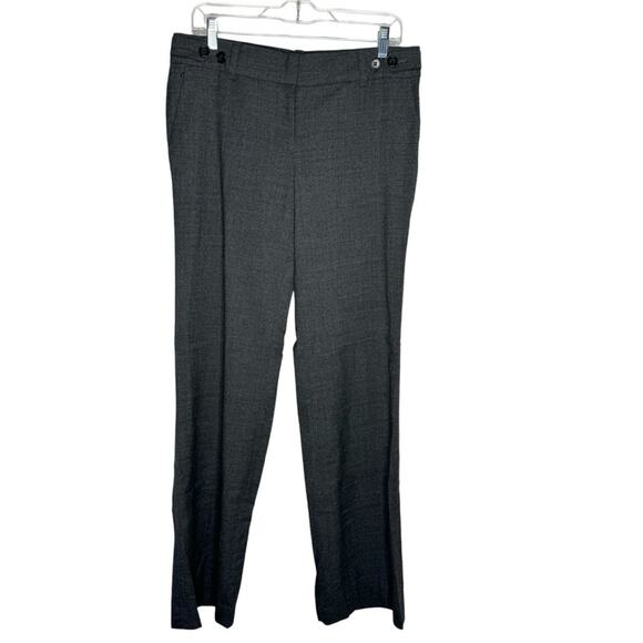 ANN TAYLOR / dark gray wool blend mid rise bootcut trouser pants / 6 - Picture 1 of 9